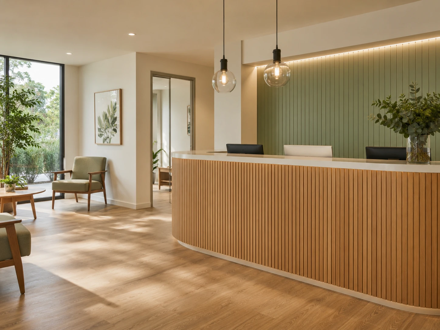 Warm premium clinic reception